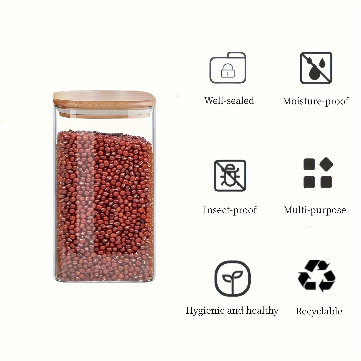 1/2/4/8Pcs, 10Oz Glass Jars with Airtight Lids, Candy Jars, Food Storage Containers with Bamboo Lids, Clear Jars