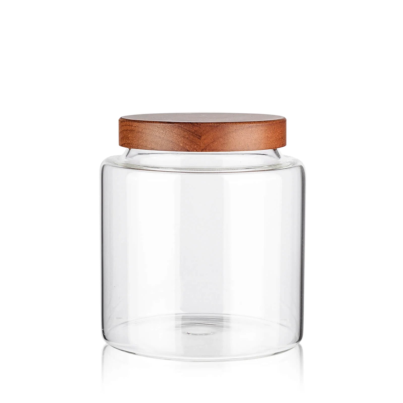 95 Oz Glass Canister with Wood Lids and Screw Feature, Wide Mouth Pantry for Kitchen Storage Jar