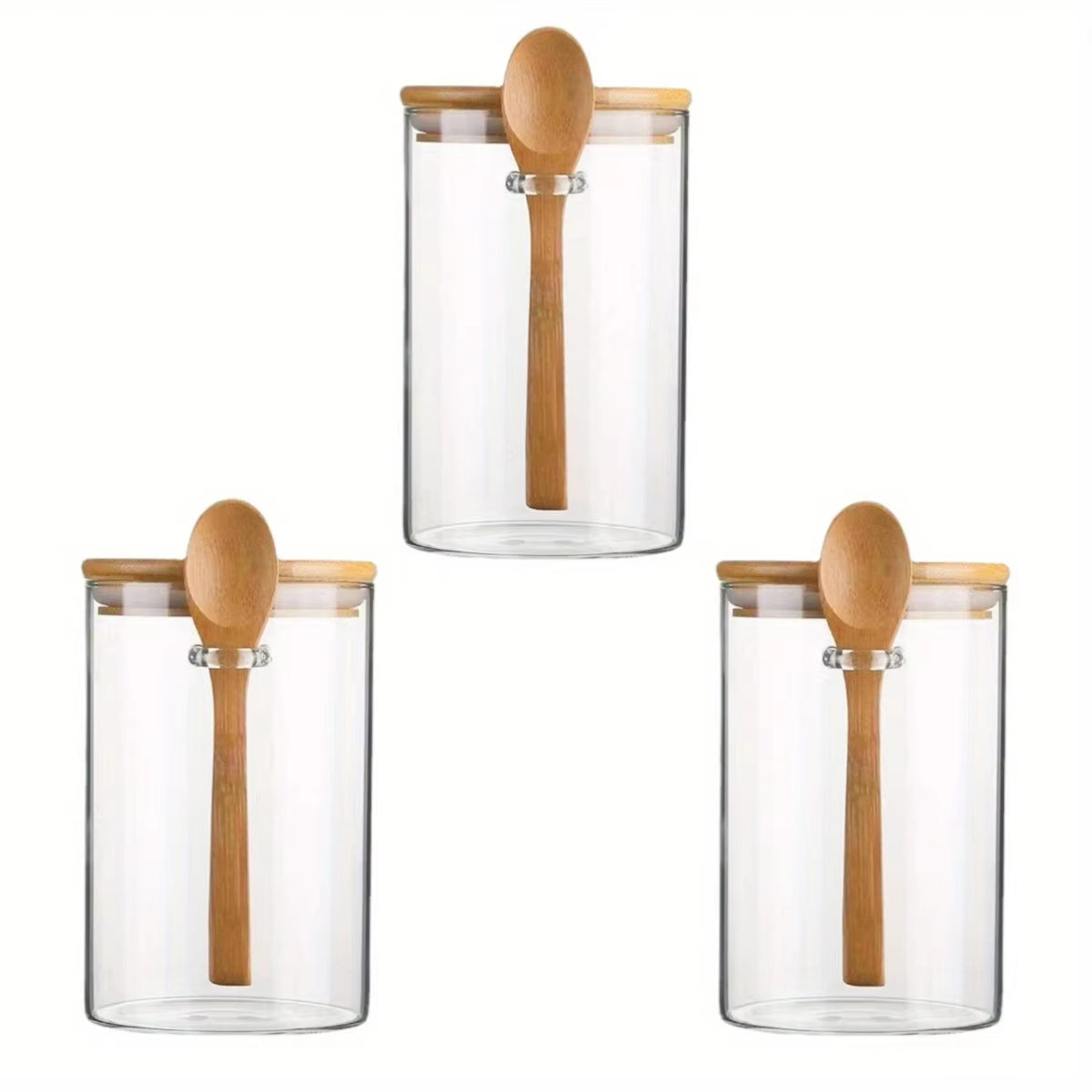 18Oz Airtight Glass Jars with Lids and Spoons