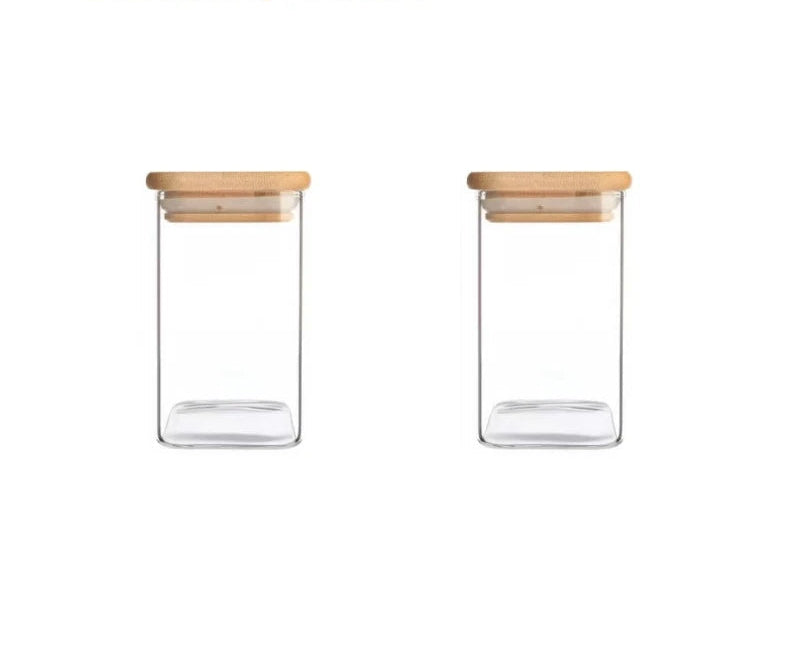 1/2/4/8Pcs, 10Oz Glass Jars with Airtight Lids, Candy Jars, Food Storage Containers with Bamboo Lids, Clear Jars